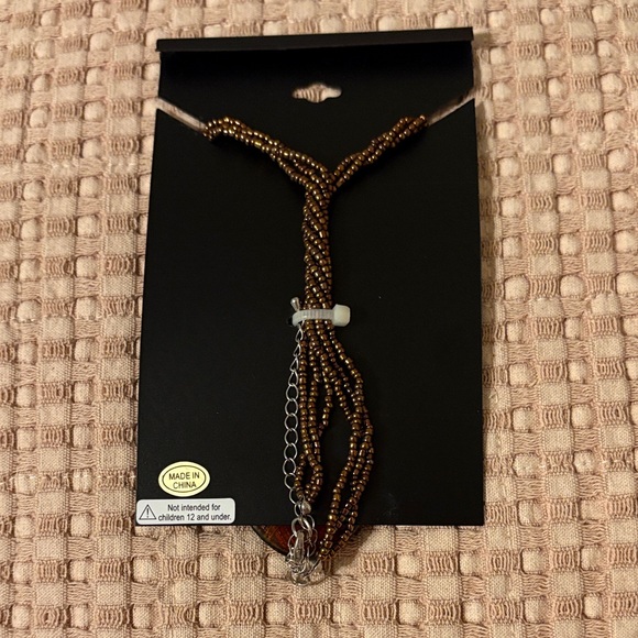 Erica Brown and Silver Bead & Teardrop Pendant Necklace - Picture 2 of 2